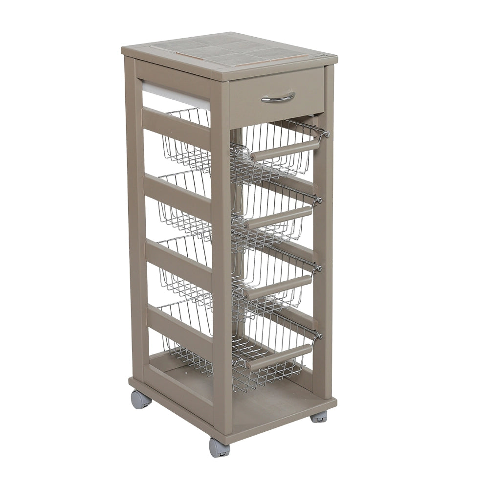 VESUVIO CARRELLO DA CUCINA IN COLORE FANGO 29 X 36 X H 83 CM