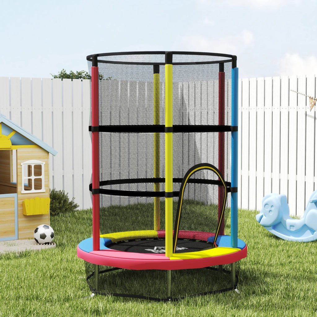 Trampolino per Bambini con Rete di Sicurezza ¨C Minimal ¨C ?160x190 cm, Multicolore