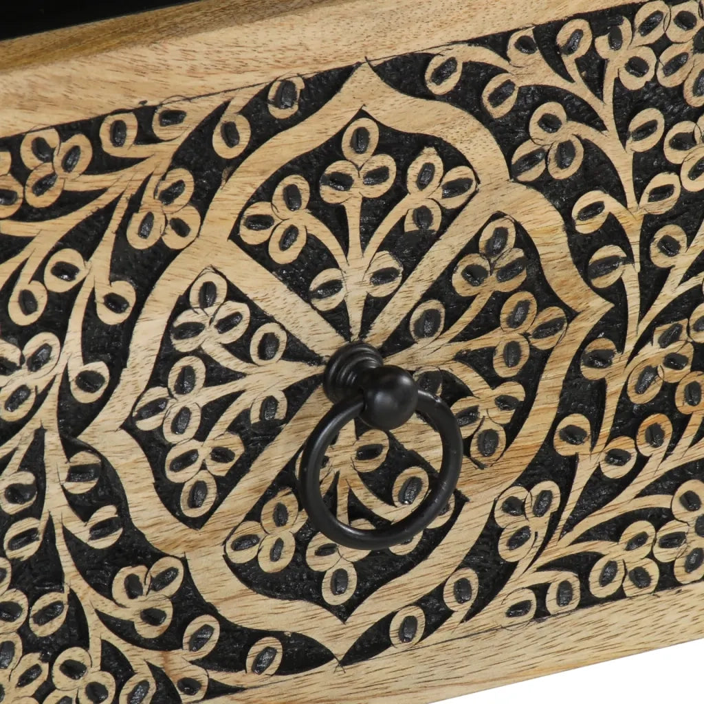 Comodino 40x33x46 cm in Legno Massello di Mango 358218