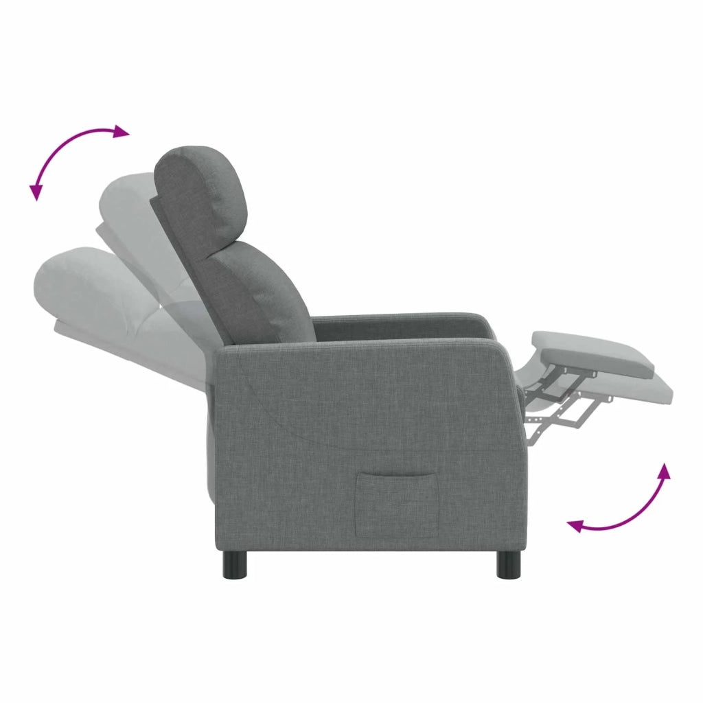 Poltrona Massaggiante Grigio Scuro Tessuto 42035098