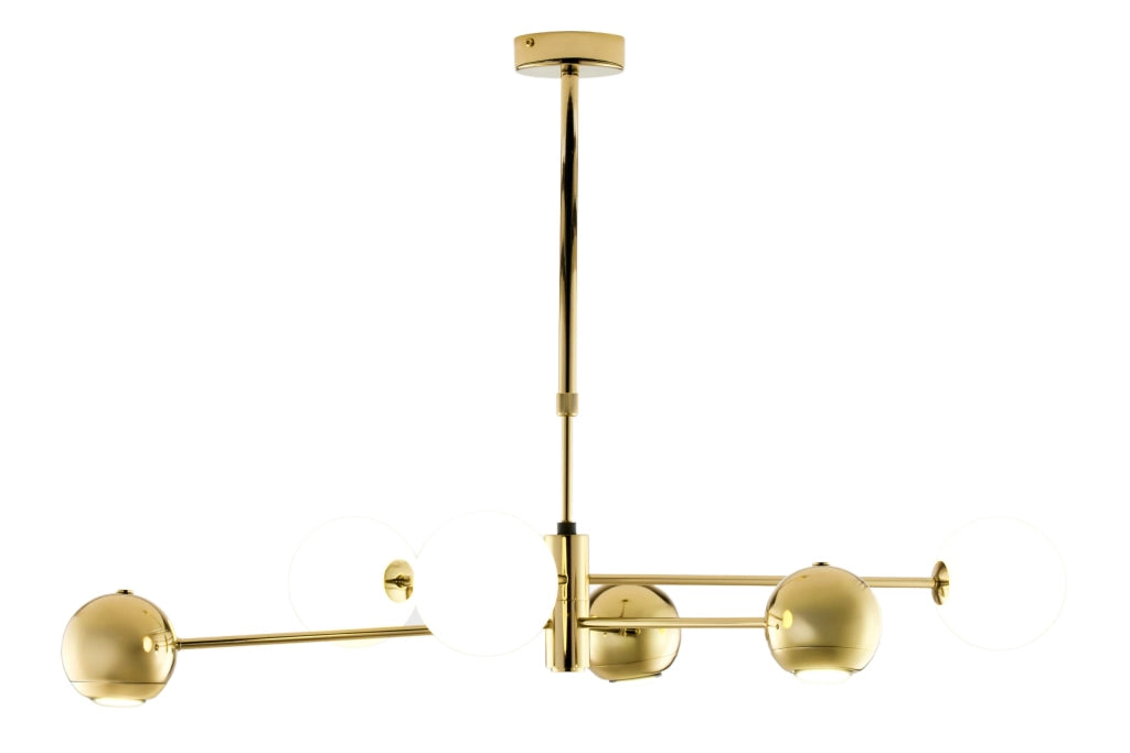 Lampadario MOKA moderno oro/bianco 6 luci G9+GU10 Jupiter
