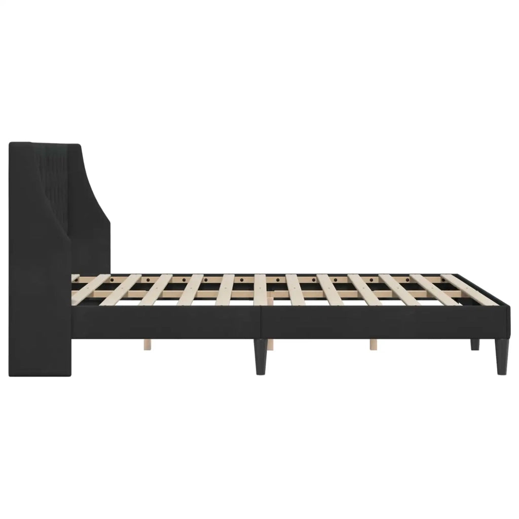 Struttura del letto con testiera Nero 140 x 190 cm Velluto 42027428