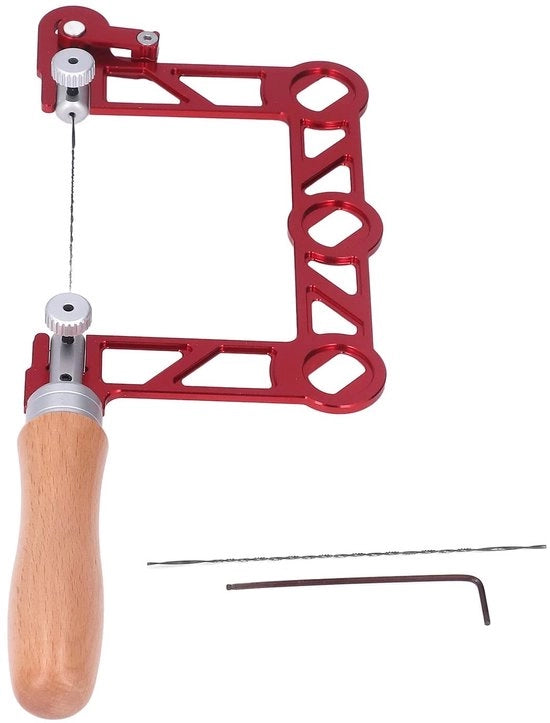 Sega per legno miniaturizzata - Manico in legno - Cassetta in alluminio - Progettata ergonomicamente - Ideale per la lavorazione del legno