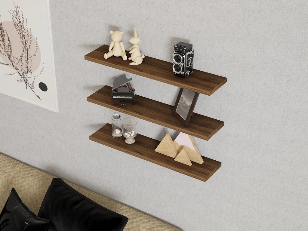 Mensola da parete in legno "Boss" - 60 x 1 x 14 cm - Noce