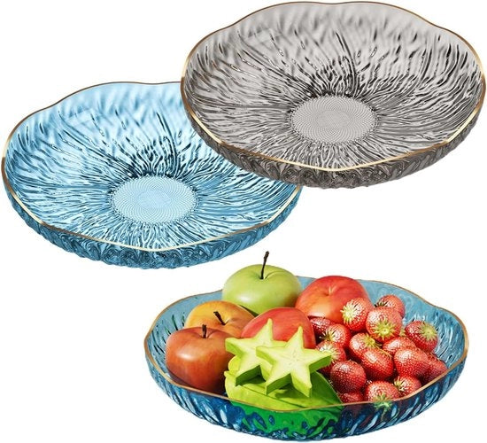 Due Pezzi Elegante Progettazione Tavolo per Frutta in Plastica - Sostenibile e Lussuoso - Etagere - Meraviglioso Fruiteraio - Moderno Boccale per Frutta