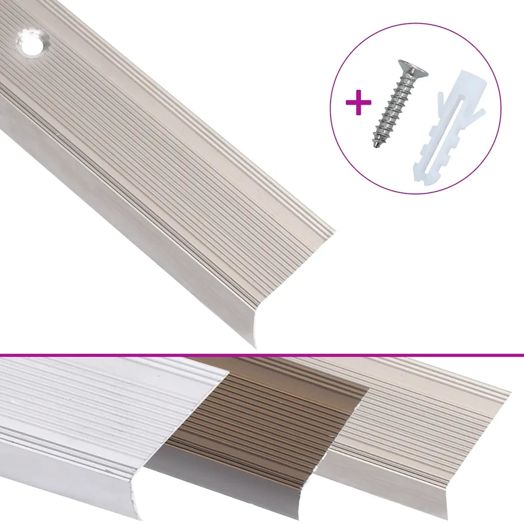 Profili a L per Gradini 5 pz in Alluminio 90 cm Champagne CFW9773127