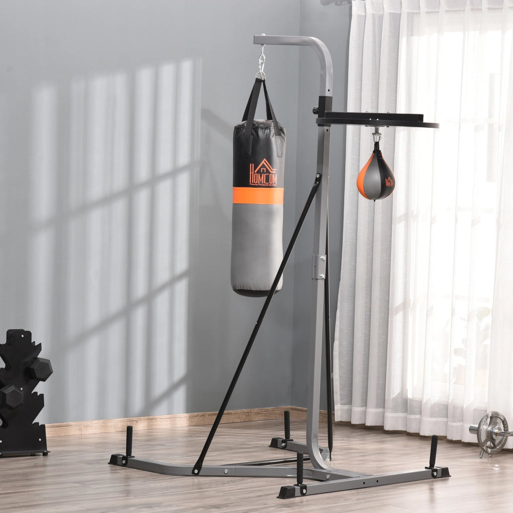 Supporto per Sacco da Boxe con Base ¨C Xylo ¨C Stazione con Palla Velocit¨¤ Inclusa Acciaio Nero