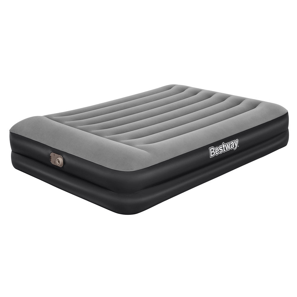Trade Shop - Materasso Floccato Matrimoniale Airbed Nero/grigio Gonfiabile Pompa Integrata 67403 -