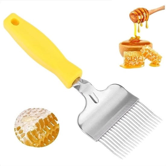 Strumento per aprire le api - Manico in plastica - Denti in acciaio inossidabile - Dimensioni 22 x 7 cm - Attrezzo per apicoltura