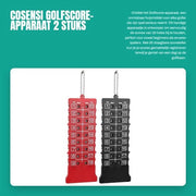 Apparecchio di misurazione del punteggio da golf 2 pezzi - Contatore di punteggio da golf portatile - Registrazione del punteggio per 18 buche - Forma compatta e leggera - Interfaccia di facile utilizzo - Progetto duraturo - Contatore di punteggio da golf