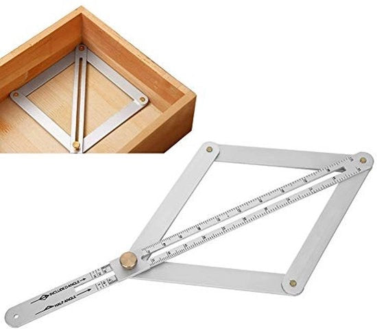 Misuratore di angolo 0-170° - Acciaio inossidabile - Goniometro-liniale - Ricerca angolare multifunzionale - Lunga durata - Qualità professionale
