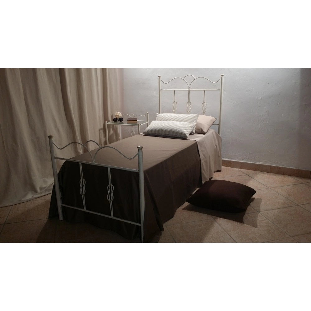 Letto singolo ferro battuto Primula colore bianco oro