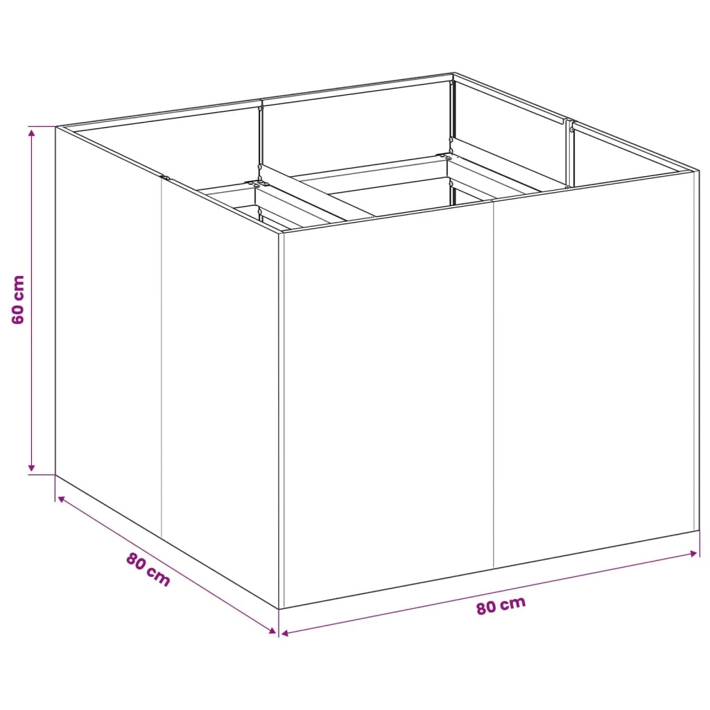 Vaso da giardino Verde Oliva 80 x 80 x 60 cm 8005921