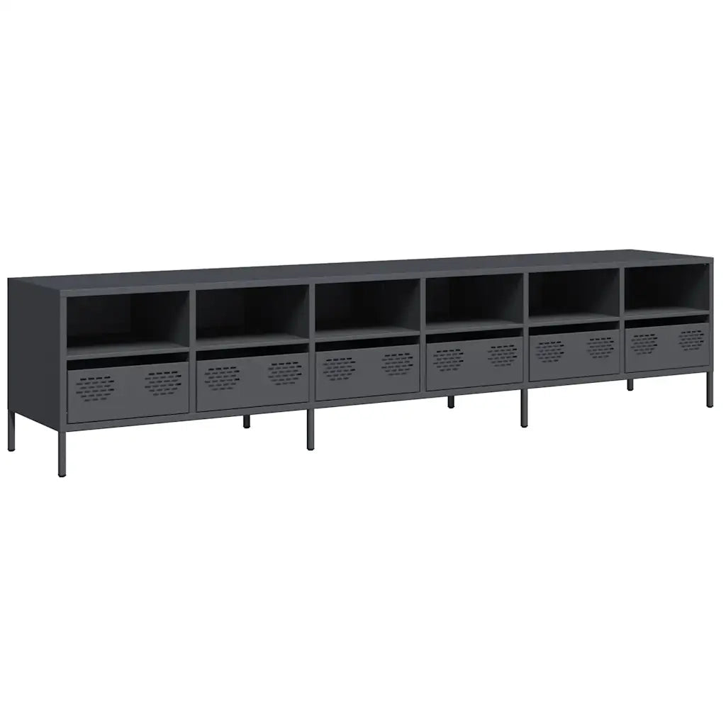Mobile TV | Armadietto TV | Mobile Porta TV Antracite 202x39x43,5 cm Acciaio Laminato a Freddo