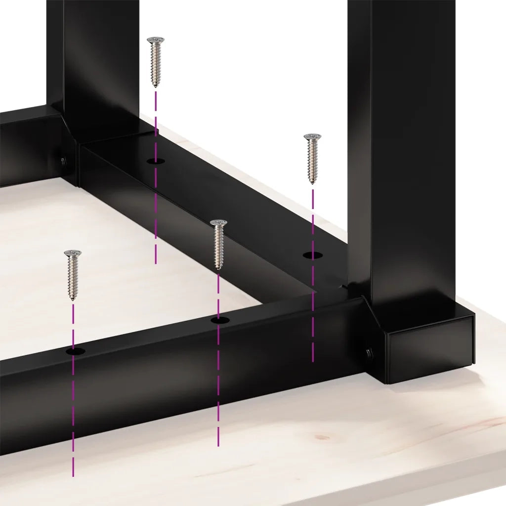 Tavolino salotto | Tavolino da caff¨¨ | Tavolino da Soggiorno Telaio a O 80x80x45,5cm Legno Pino e Acciaio