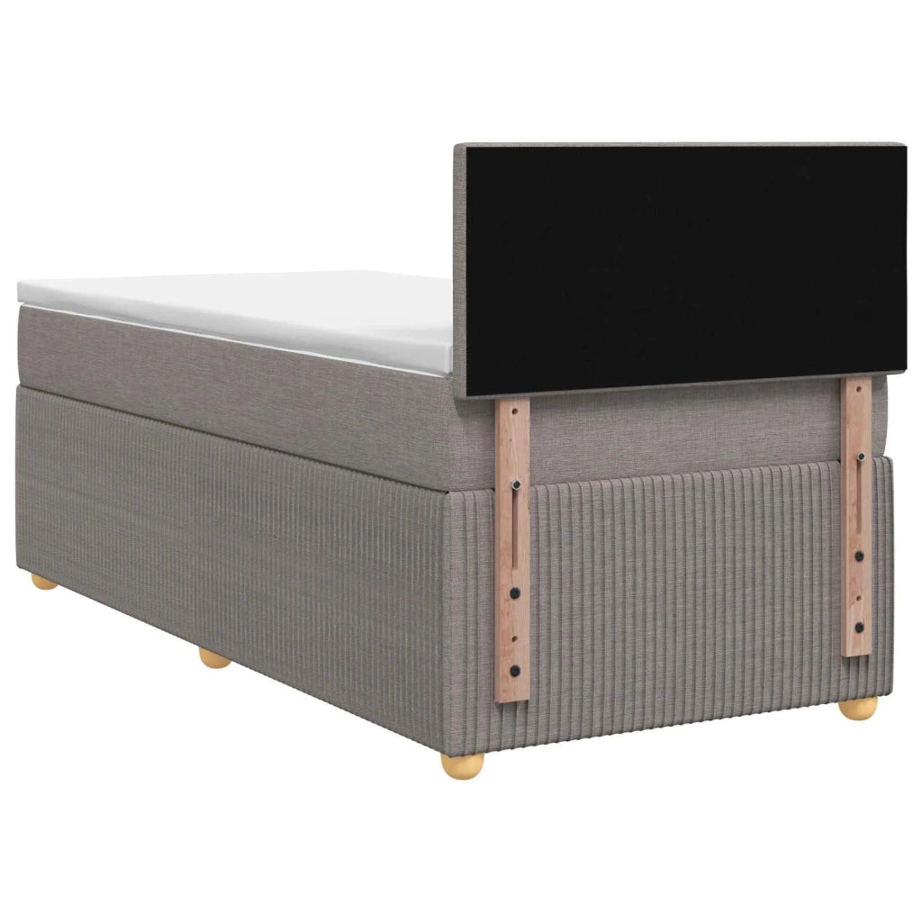 Letto box spring con materasso Tortora 100 x 200 cm Tessuto 3451409