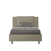 Letto una piazza e mezza contenitore imbottito 120x200 similpelle cappuccino Antea