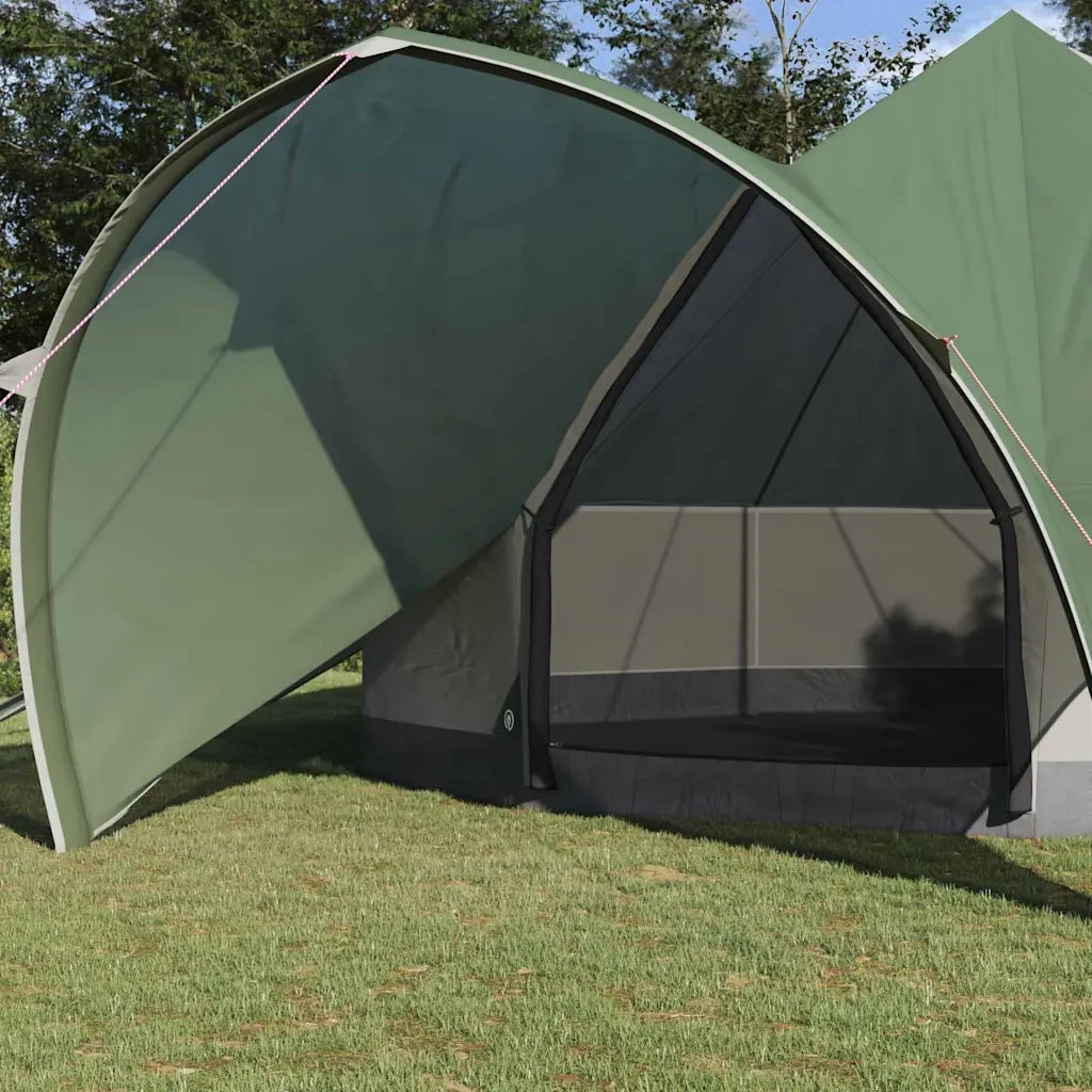 Tenda Teepee per 7 Persone Verde e Grigio 600 x 600 x 347 cm