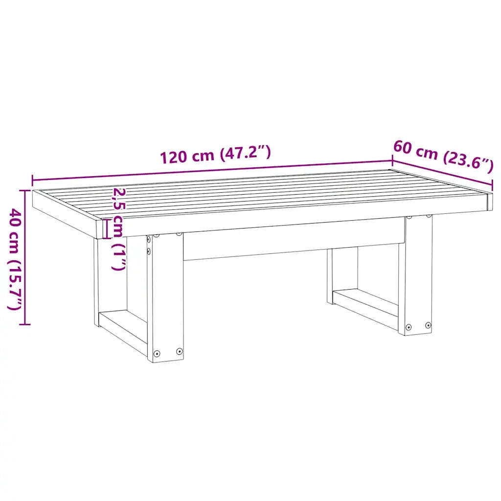 Tavolino-Tavolino da soggiorno-Tavolo NOAIN Gambe a Forma di U 120x60x40cm in Legno Massello