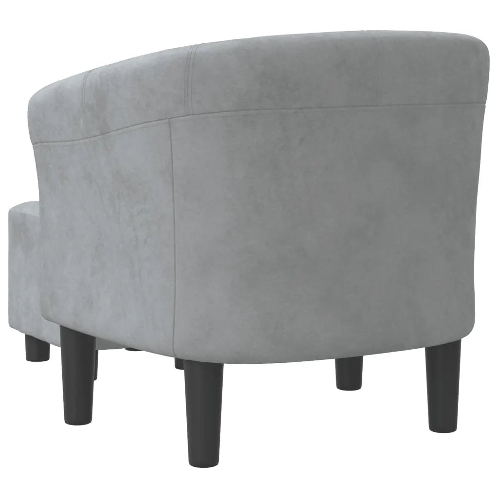 Poltrona Cabriolet con Poggiapiedi Grigio Scuro in Velluto 356450