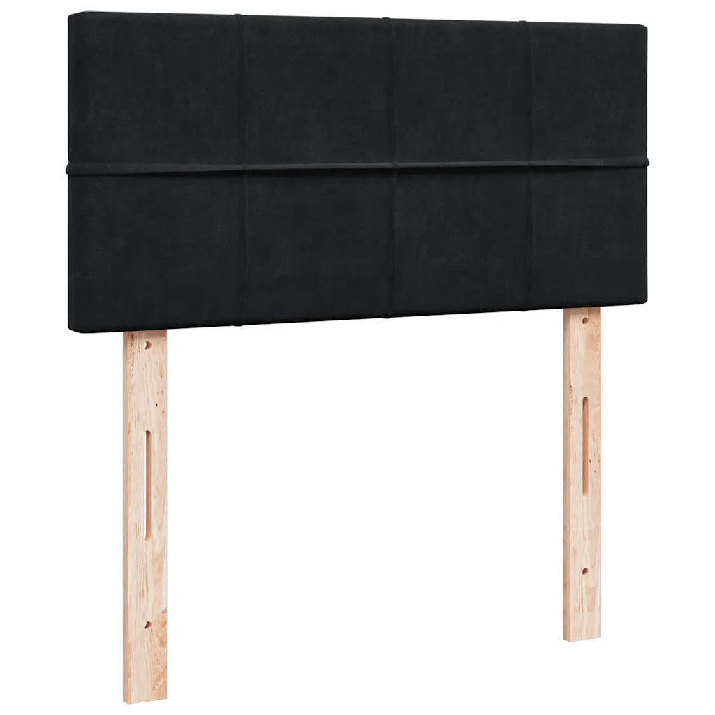 Giroletto a Molle con Materasso Nero 90x190 cm in Velluto 3288500