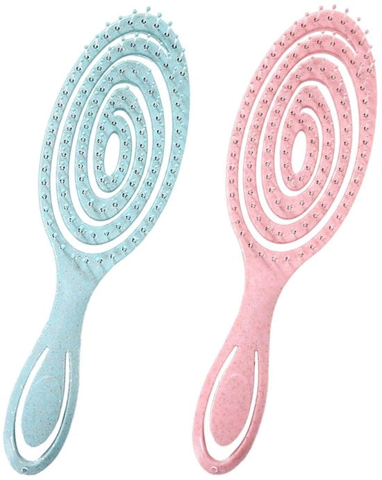 Set di due spazzole per capelli grandi a forma curva - adatte per capelli spessi o ricci - fai da te e confortevole - dimensioni 228x76x39 mm - spazzola per capelli