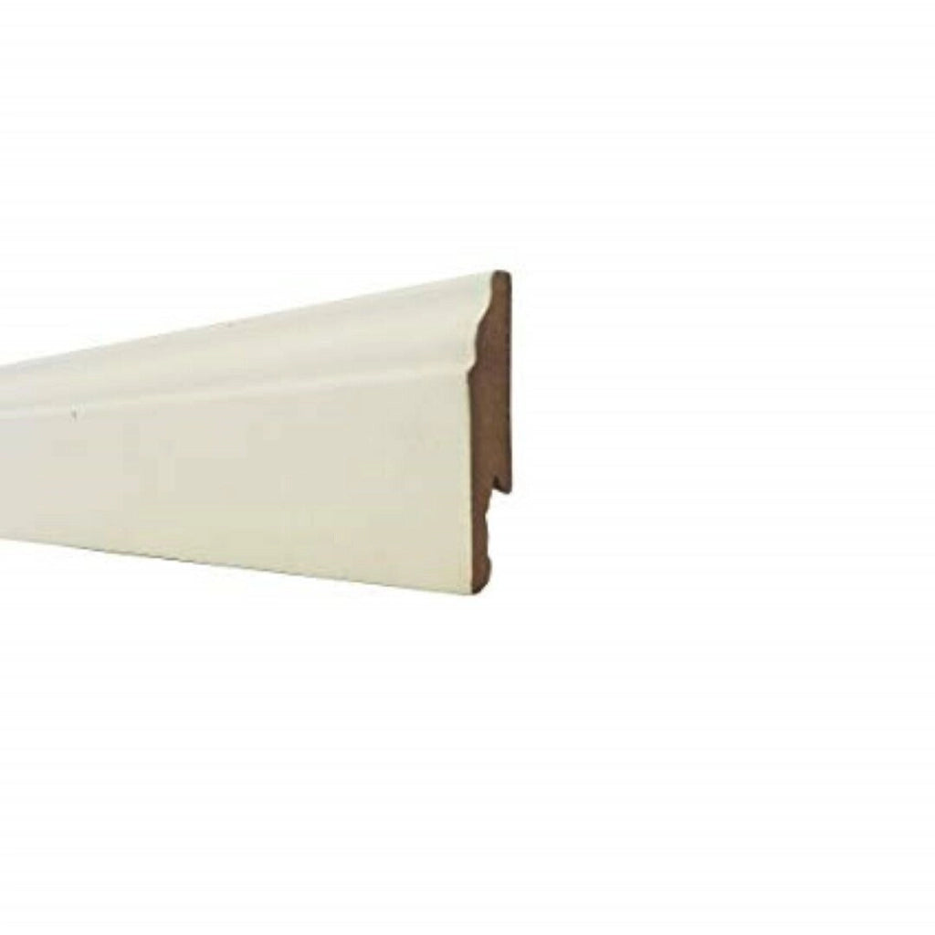 Battiscopa Ducale In Mdf Rivestito In Melaminico 115X15X2400 Bianco - Kimono