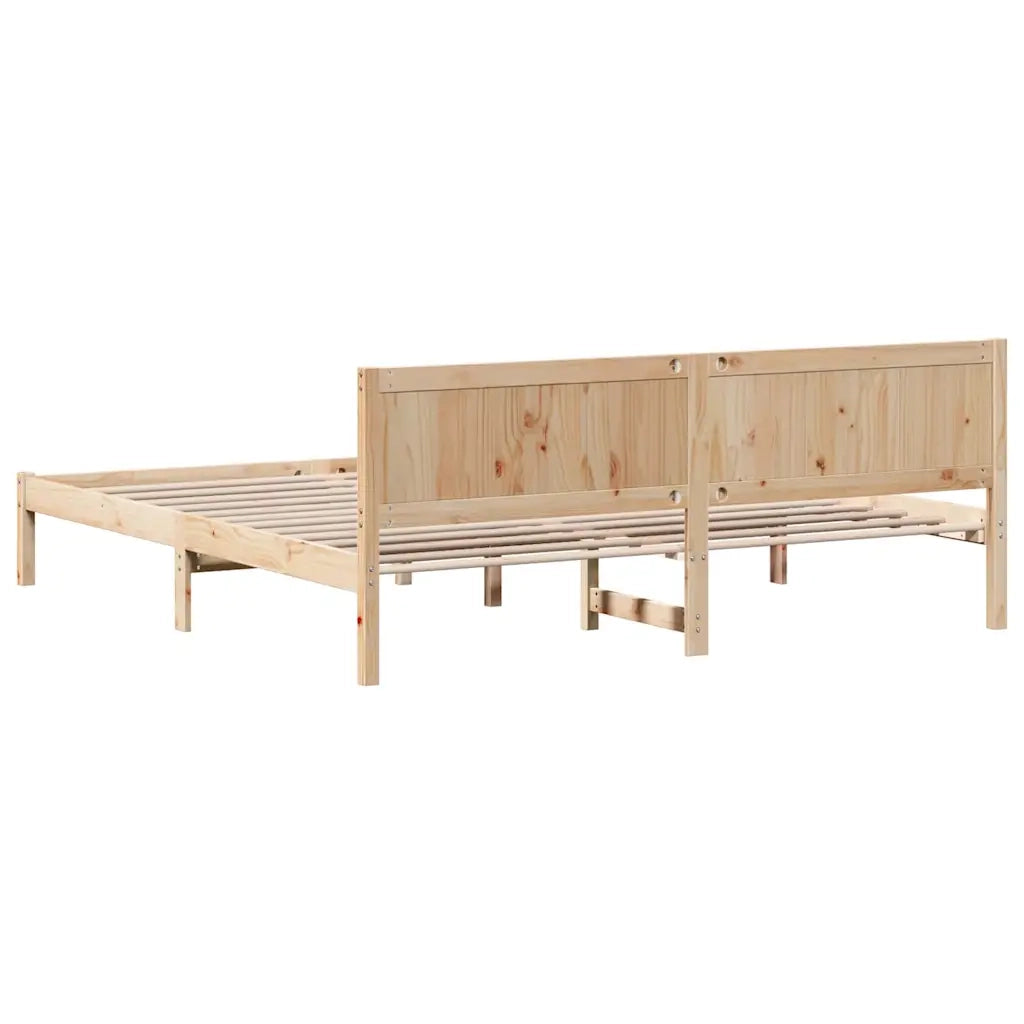 Struttura del letto Marrone 200 x 200 cm Legno massello di pino 872176