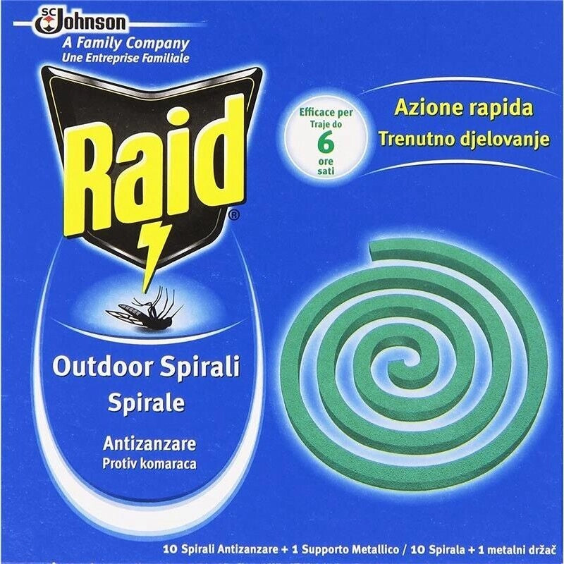 RAID SPIRALI ANTIZANZARE IN CONFEZIONE DA 10 SPIRALI