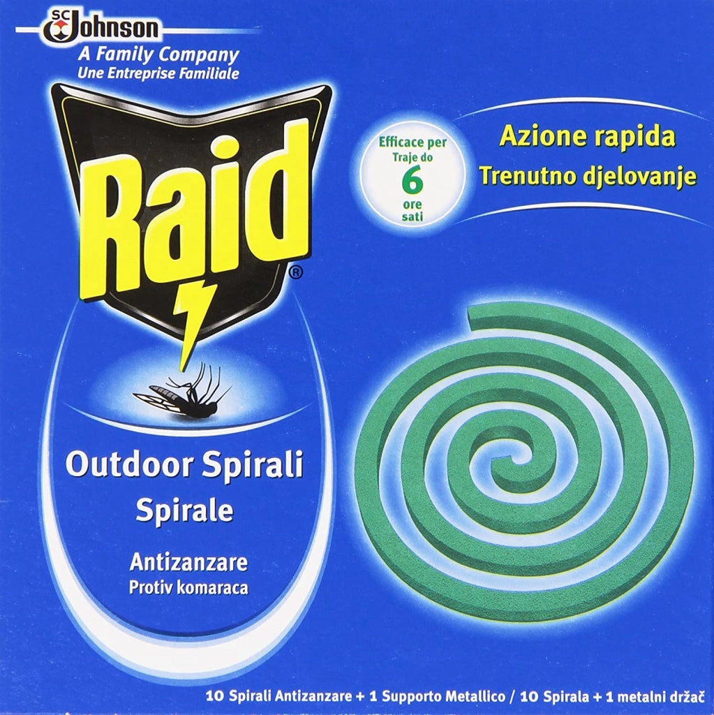 RAID SPIRALI ANTIZANZARE IN CONFEZIONE DA 10 SPIRALI