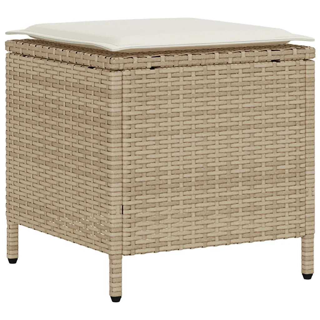 Set Divano da Giardino 4 pz con Cuscini Beige in Polyrattan 4103867