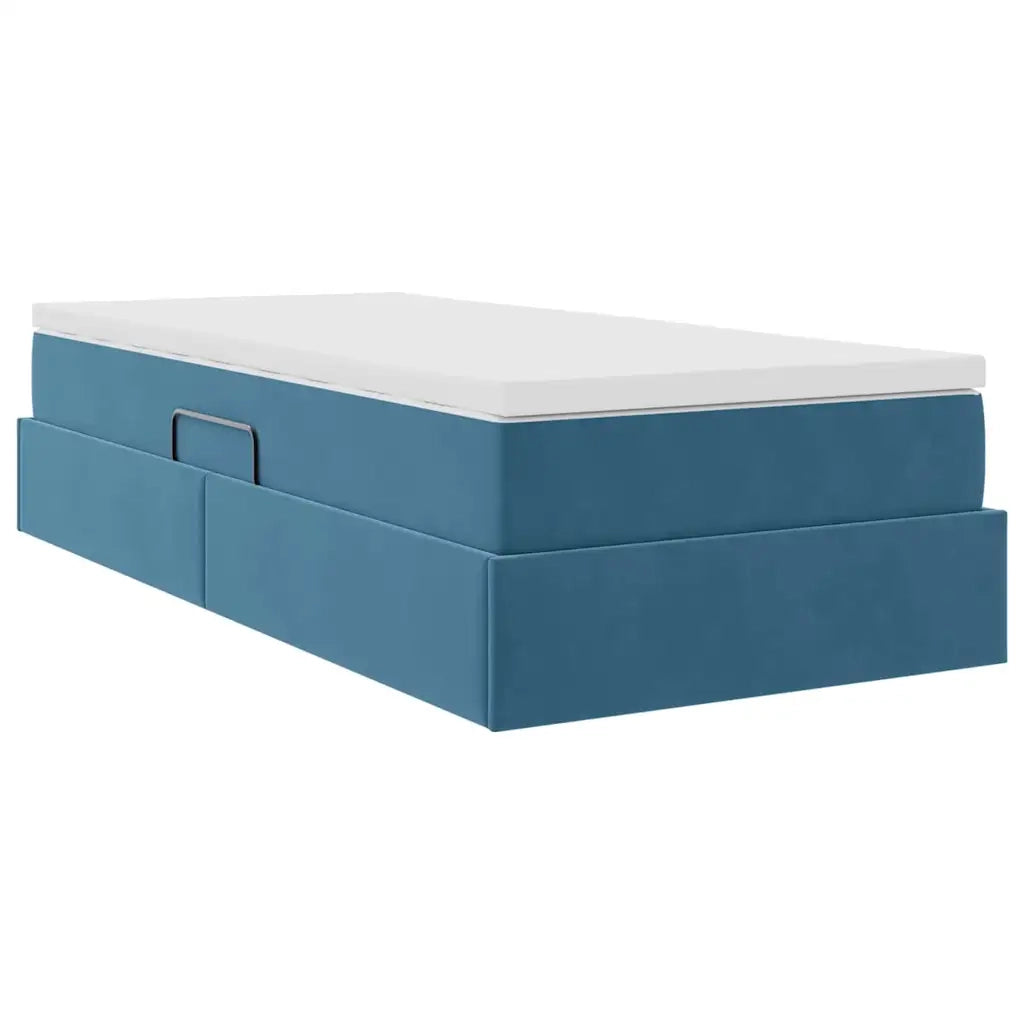 Letto con contenitore e materasso Blu Scuro 100 x 200 cm 3370285