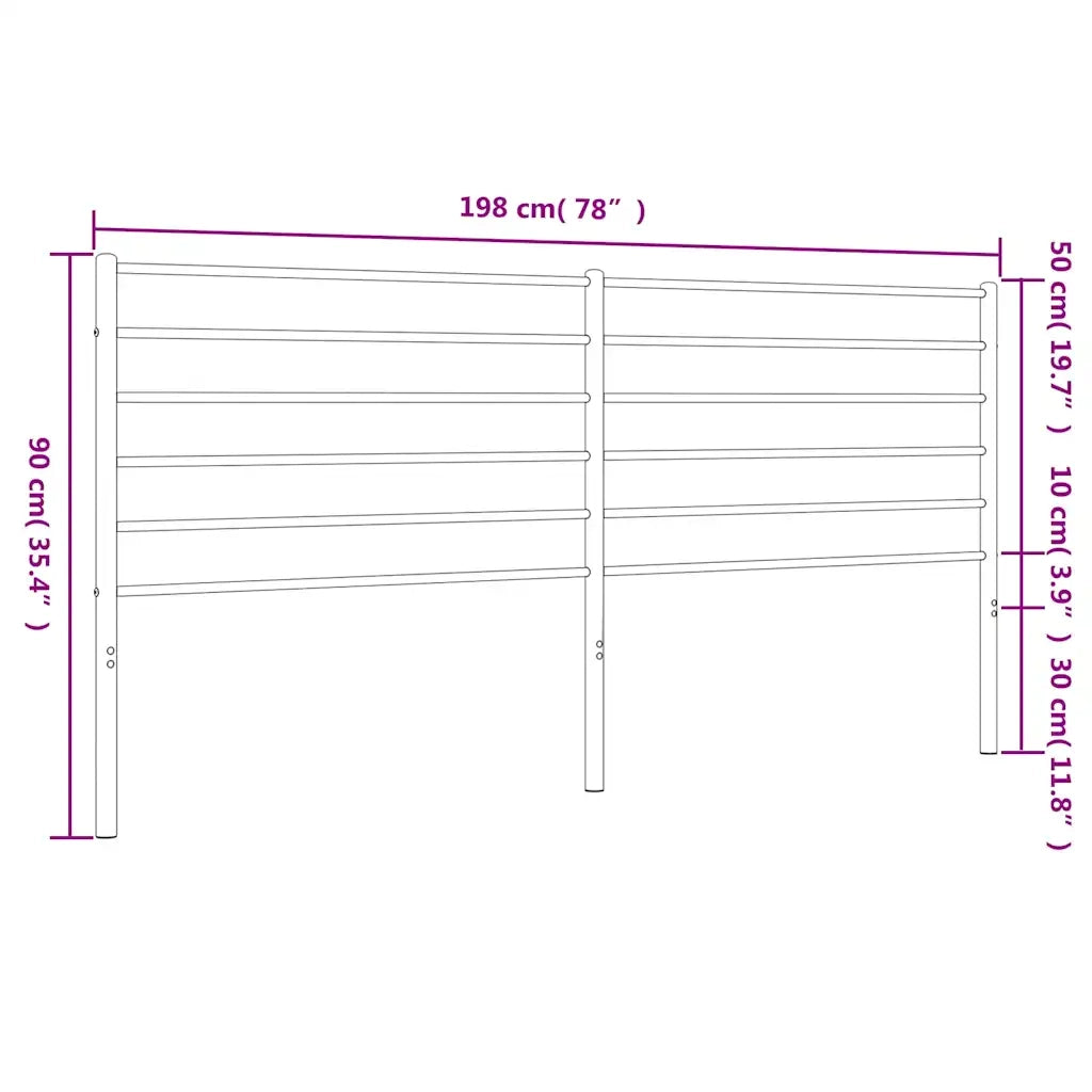 Testiera di Ricambio in Metallo Nero 193 cm 352356