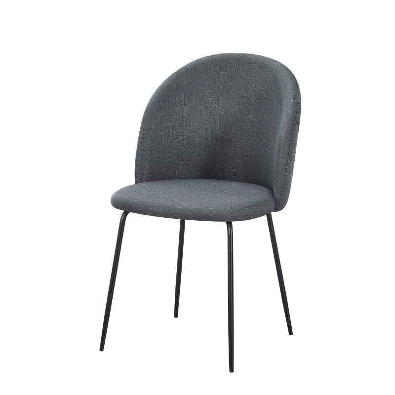 Set Da 4 sedie Tamara Tessuto Cenere Gambe Nere Per Soggiorno, Cucina E Arredo Bar