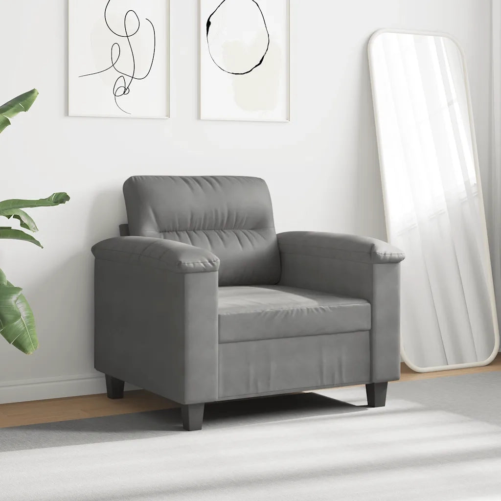Poltrona Grigio Scuro 60 cm in Tessuto Microfibra 359551