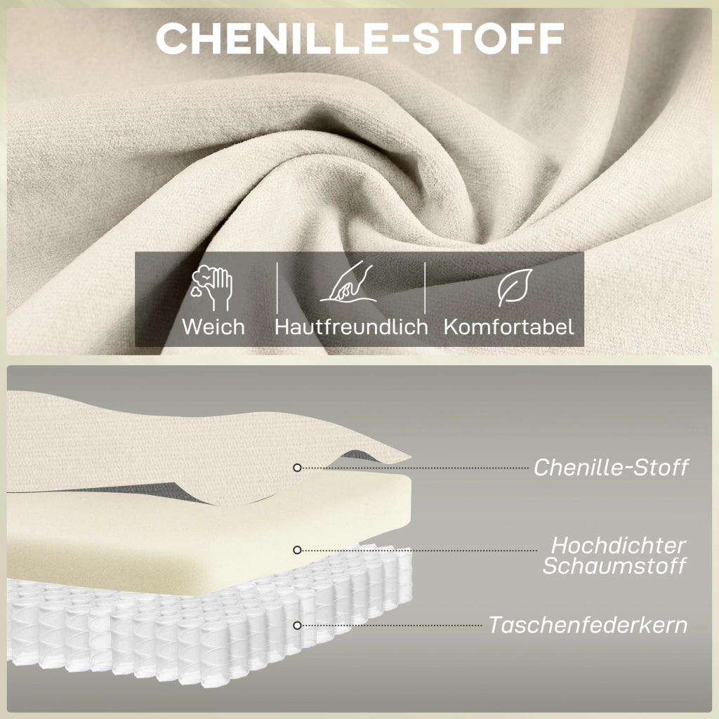 Divano 2 posti ¨C Minimal ¨C crema, tessuto chenille