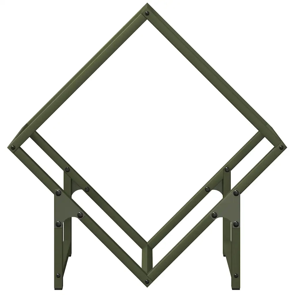 Rastrelliera per Legna da Ardere Verde Oliva 50x25x50 cm 864278