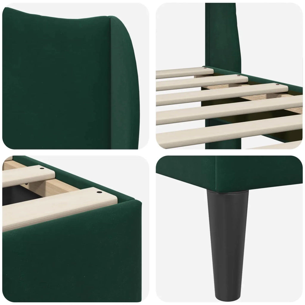 Struttura del letto Verde Scuro 140 x 200 cm Velluto 42027925