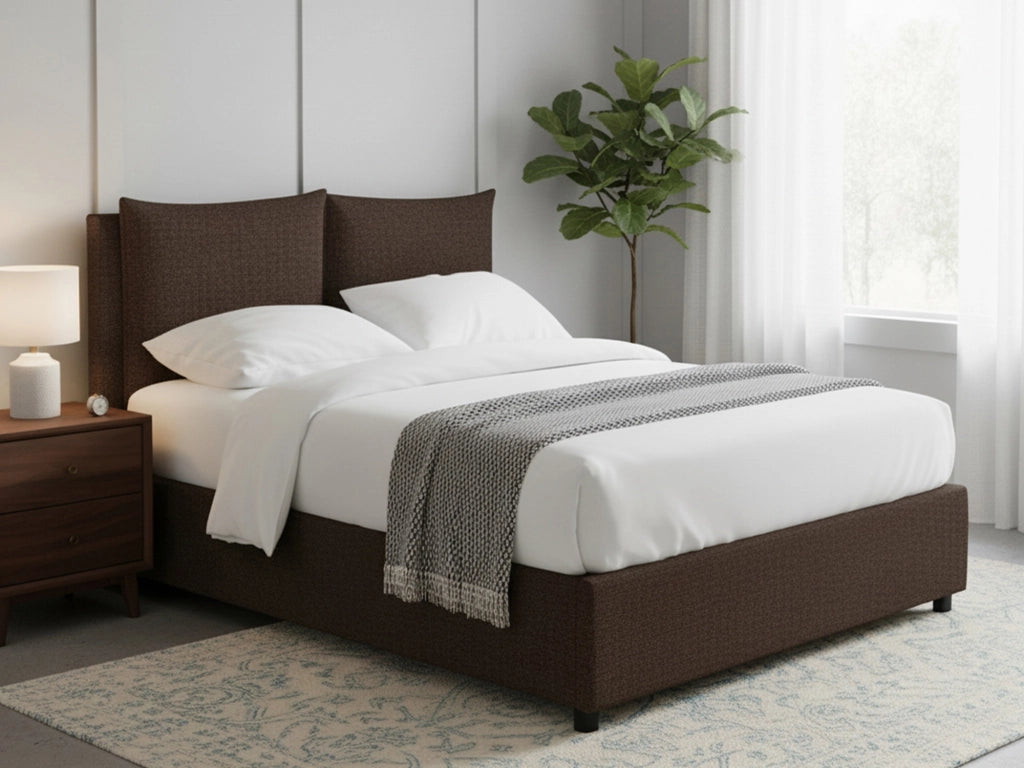 Formby, Letto Matrimoniale Sfoderabile Made in Italy, Marrone
