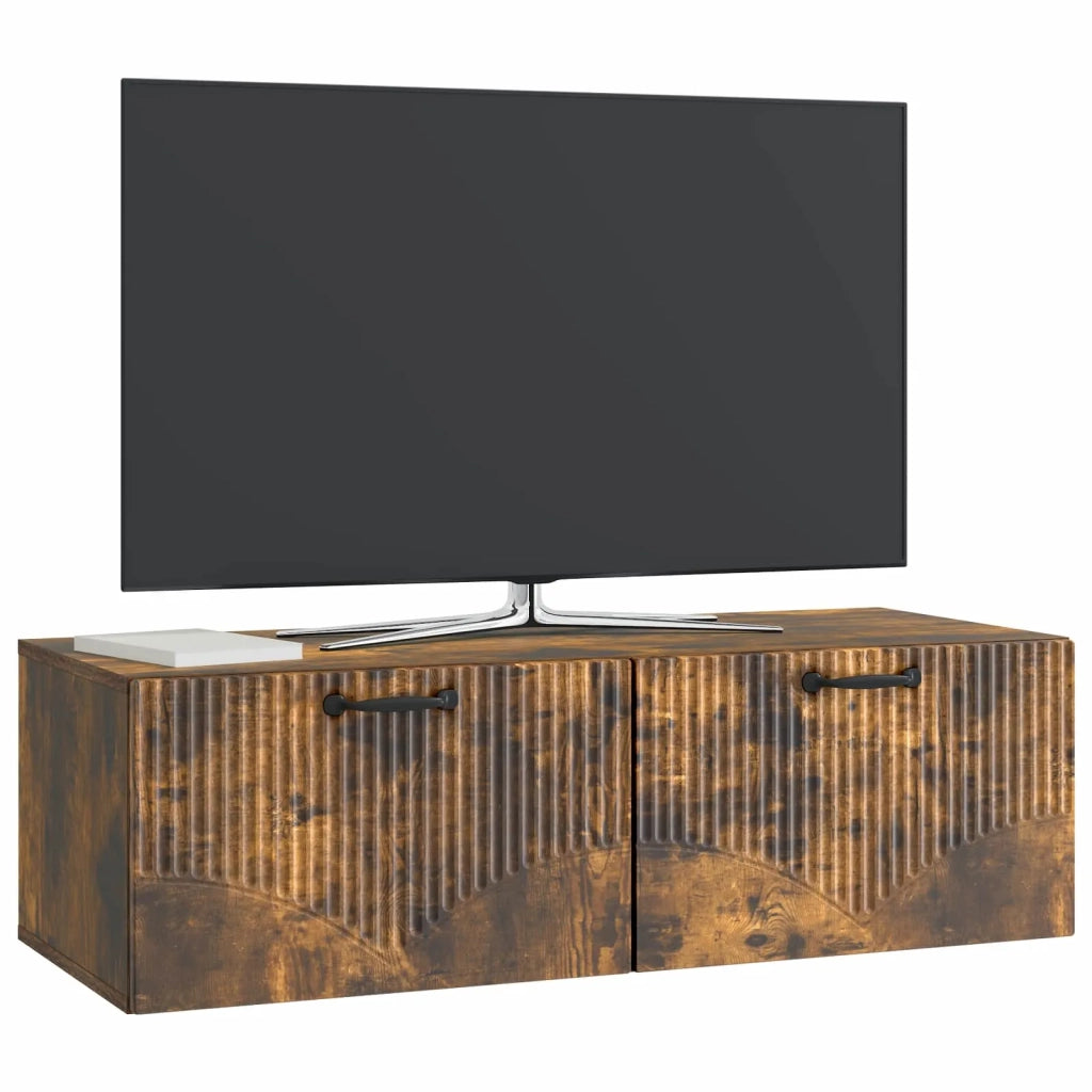 Mobile TV da Muro | Armadietto TV | Mobile Porta TV Rovere Fumo 98 x 41 x 30 cm
