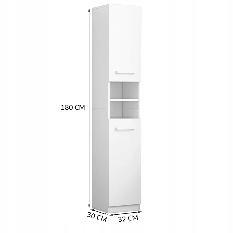 Armadio a colonna bianco moderno alto loft 2 ante 180 cm