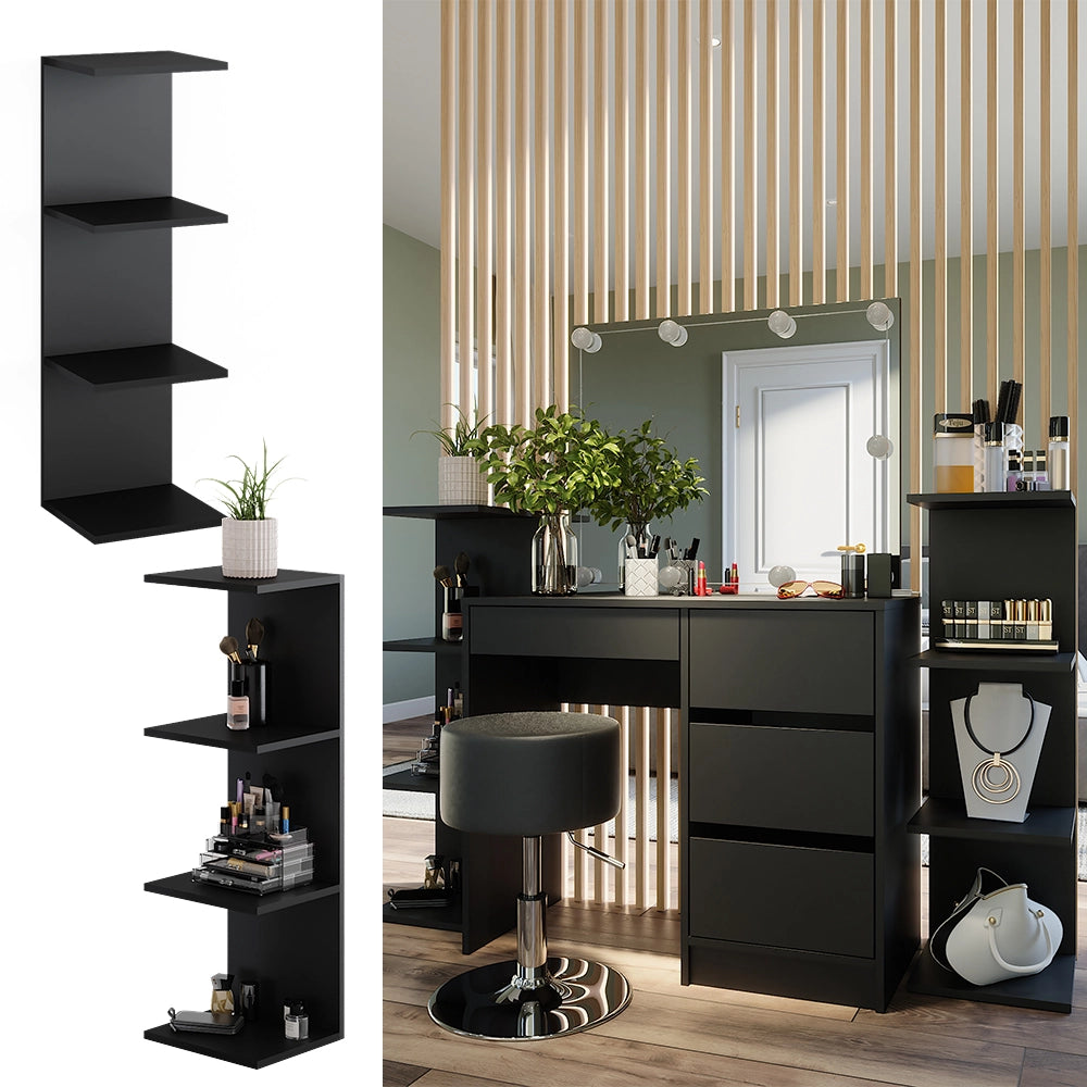 Vicco Scaffale a muro Nero 30 x 95 cm Set di 2