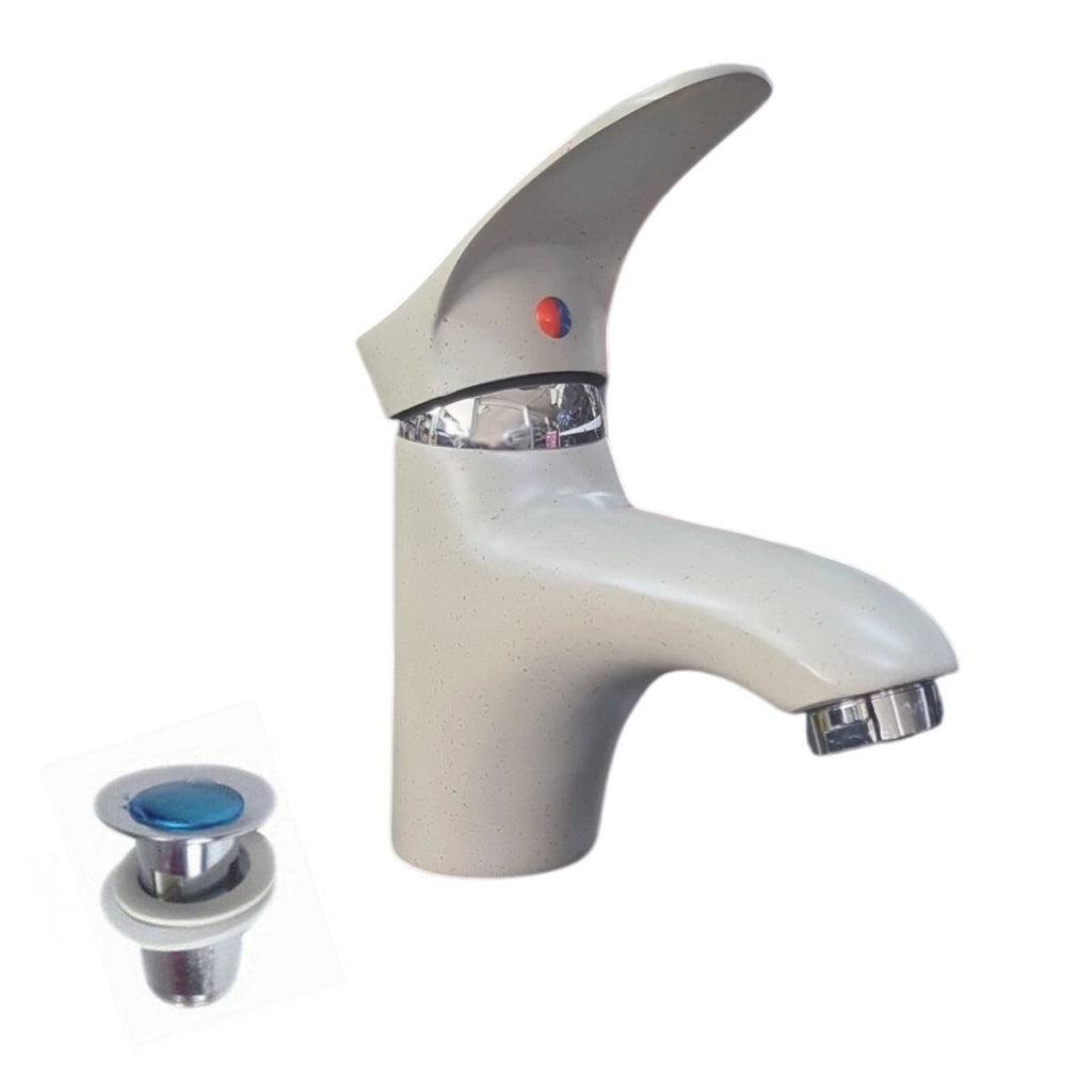 RUBINETTO MISCELATORE SABBIA PIETRA PILETTA BAGNO LAVABO KIT MONTAGGIO JH-8191