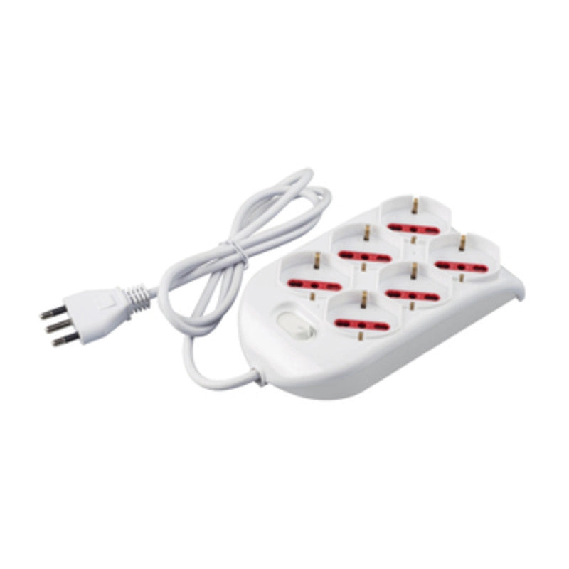 ROSI 94124 MULTIPRESA 6PR BIP SCHUKO + INT  1 PZ