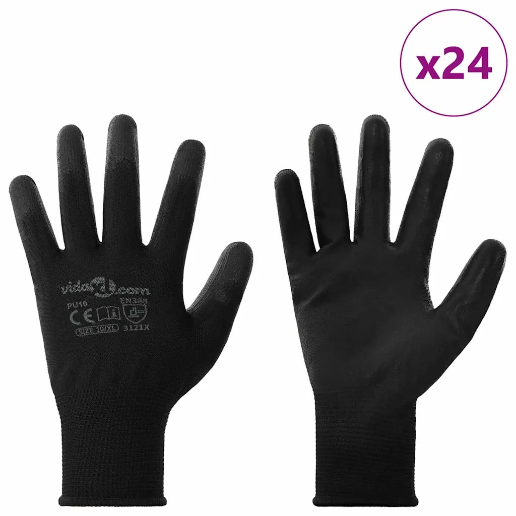 Guanti da Lavoro 24 pz Nero 10 / xl Poliestere CFW3887499