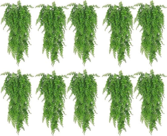 Set di 10 piante artificiali verdi per interni - Varene e klimpiantane da appendere