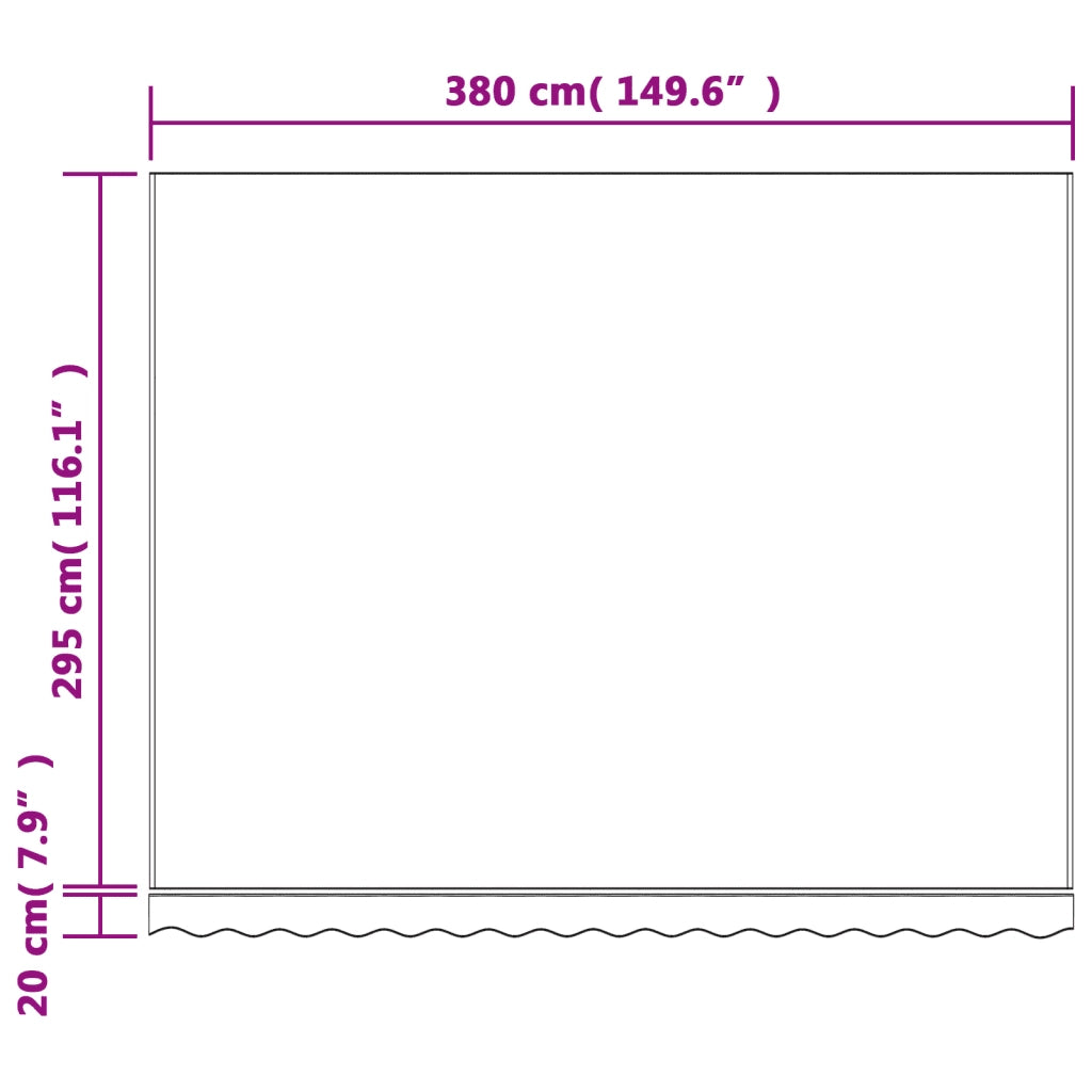 Tessuto di Ricambio per Tenda Strisce Multicolore 4x3 m 367736