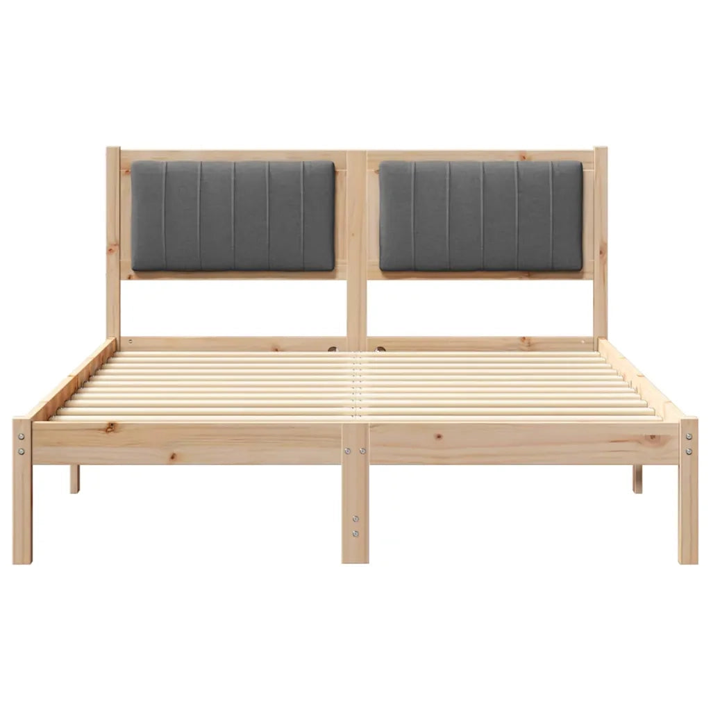 Letto con Testiera Rivestita Grigio scuro 135 x 190 cm 878270