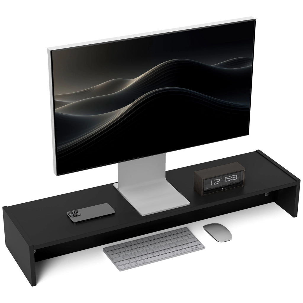 Supporto Monitor PC ¨C Zephmum ¨C 100 cm Nero con 2 Ripiani
