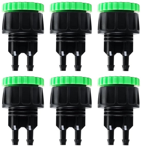 Connettore per tubo a gocce - Adattatore per irrigazione - 6 pezzi - Tubo a gocce 1/4 pollice - Sistema di irrigazione solare - Accessori per irrigazione agricola